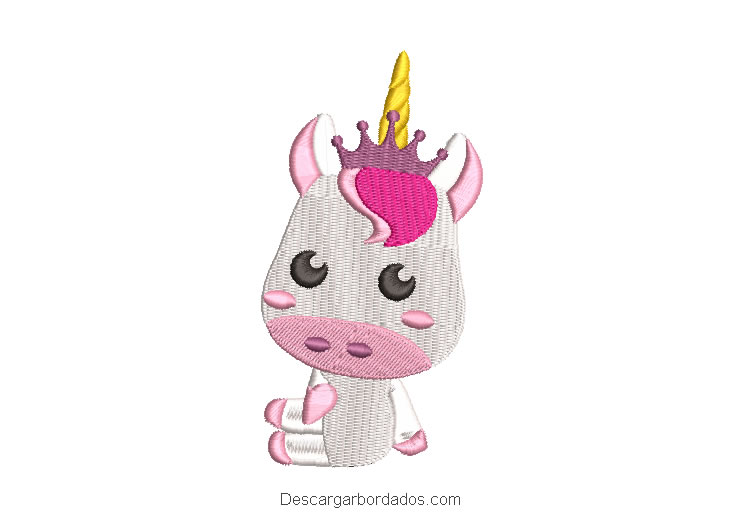 Diseno bordado pony unicornio bebe