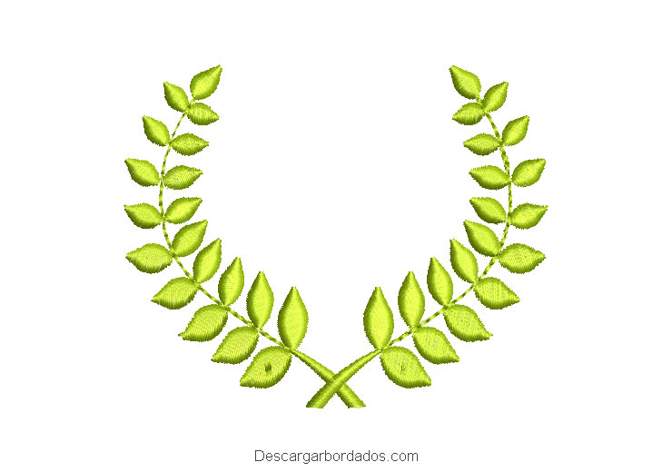 Diseño bordado ramo de hojas verdes
