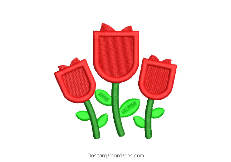 Diseño bordado regalos de rosas para máquina