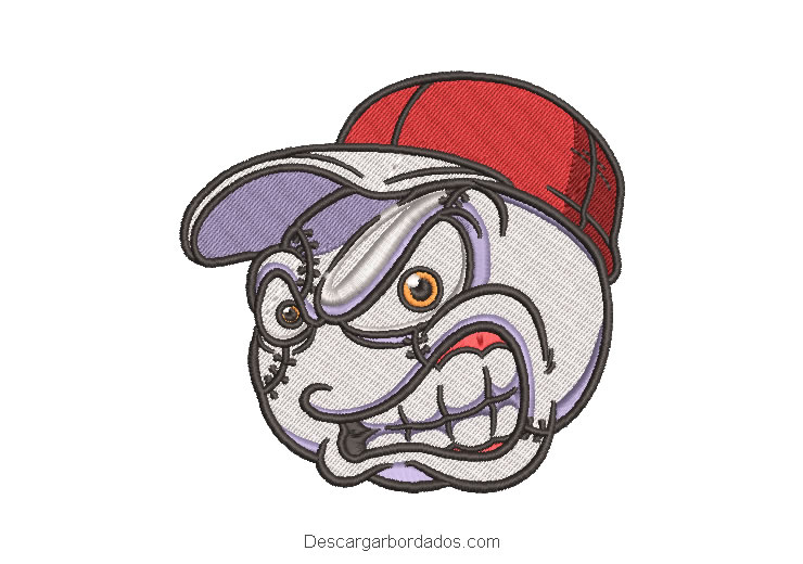 Diseño bordado rostro balon de beisbol