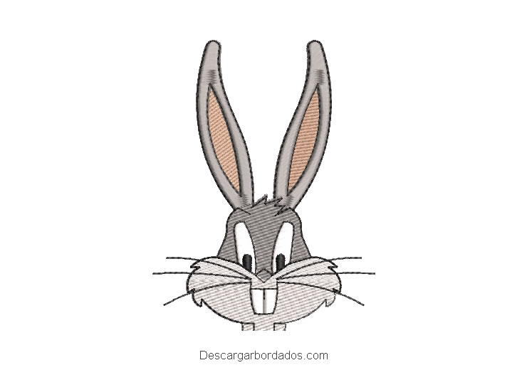 Diseño bordado rostro conejo de looney tunes
