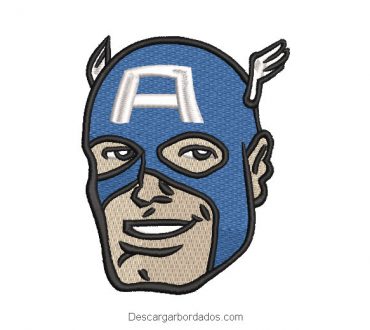 Diseño bordado rostro de Capitán América