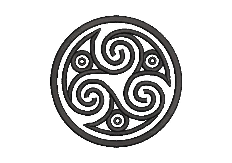 Diseño bordado triskel celta