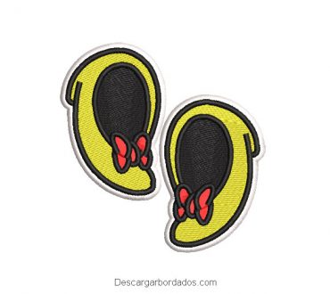 Diseño bordado zapatilla de minnie mouse