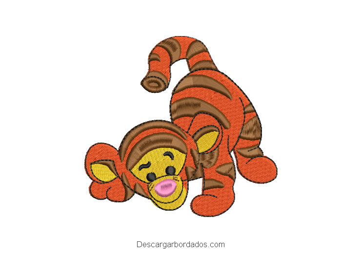 Diseño de tigre bebe para máquina de bordar