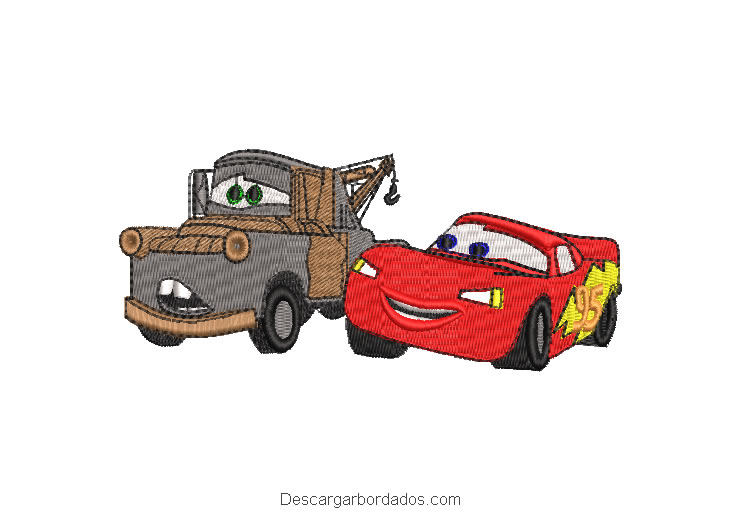 Diseños Bordados de Autos Cars McQueen y Mater
