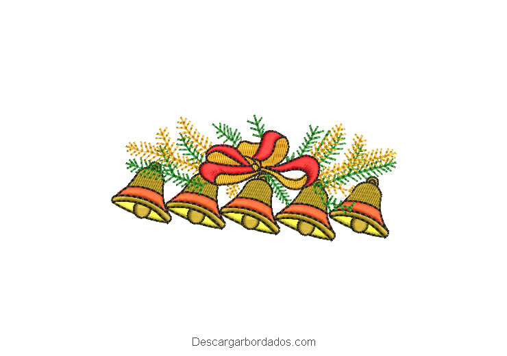 Diseños bordados campanas de navidad