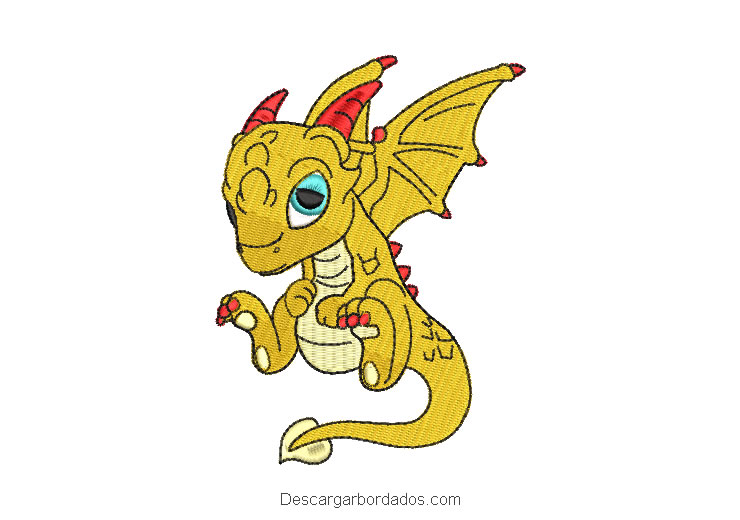 Diseños bordados de dragón