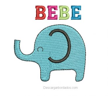 Diseño Bordado de Elefante para bebe