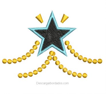 Diseño Bordado de Estrella con decoración