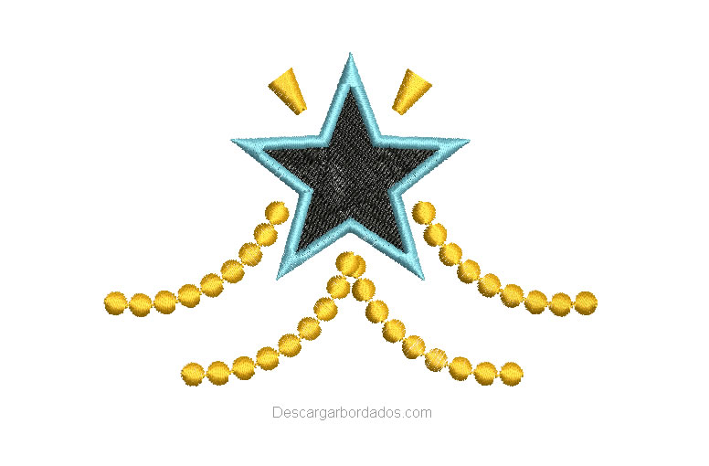 Diseño Bordado de Estrella con decoración