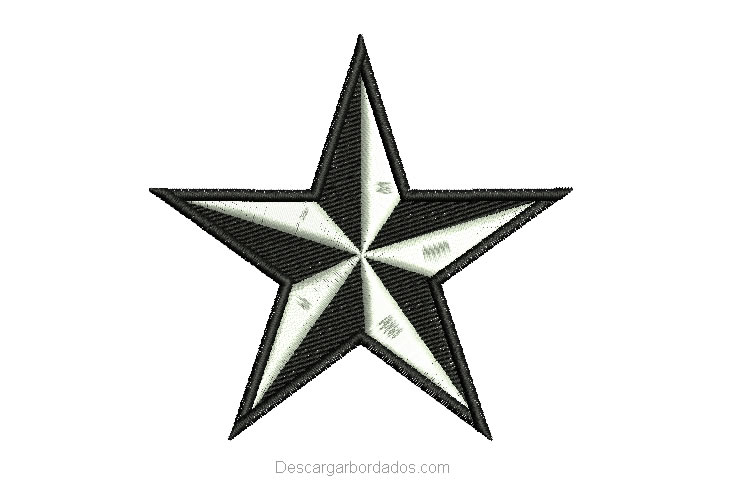 Diseño Bordado de Estrella para Bordar Gratis