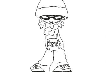 Diseño de Bordado Niña con Pantalón