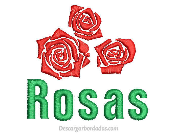 Diseño Bordado de Rosas para Bordar