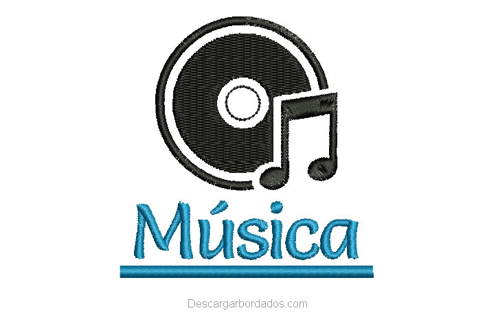 Diseño Bordado de letra Música