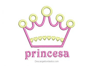 Diseño bordado corona de princesa