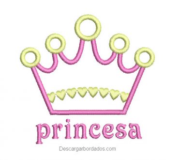 Diseño bordado corona de princesa