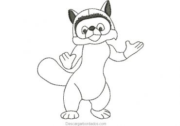 Diseño bordado de Mapache