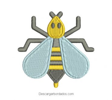 Diseño bordado de abeja para máquina