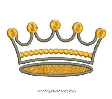Diseño bordado de corona con decoración