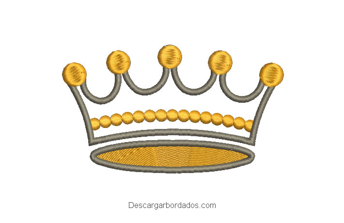 Diseño bordado de corona con decoración