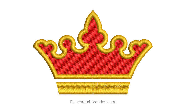 Diseño bordado de corona con relleno