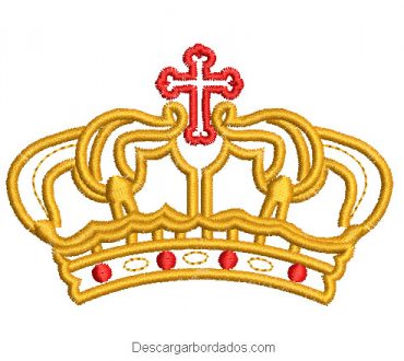 Diseño bordado de corona de rey