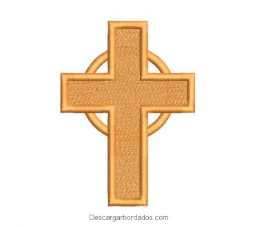 Diseño bordado de cruz decorado