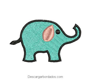 Diseño bordado de elefante para bordar