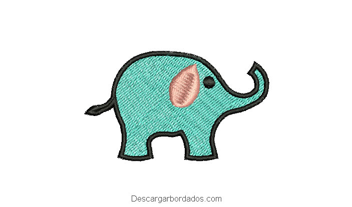 Diseño bordado de elefante para bordar