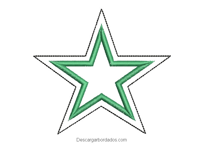 Diseño bordado de estrella con aplicación