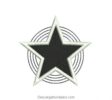 Diseño bordado de estrella con decoración
