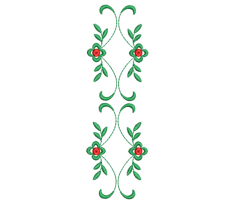 Diseño bordado de flores para guayaberas
