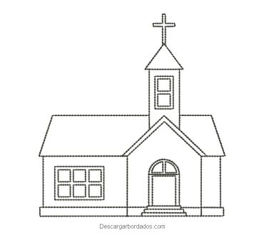Diseño bordado de iglesia