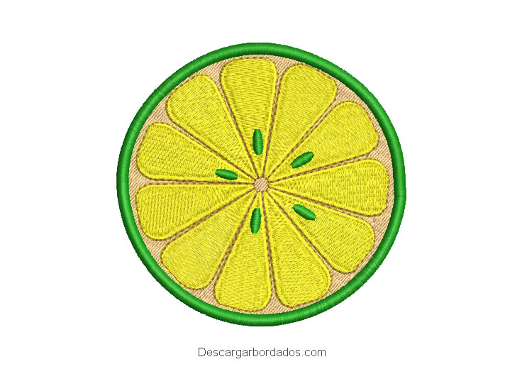 Diseño bordado de limón para máquina