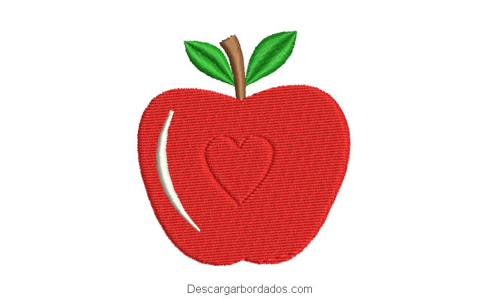 Diseño bordado de manzana