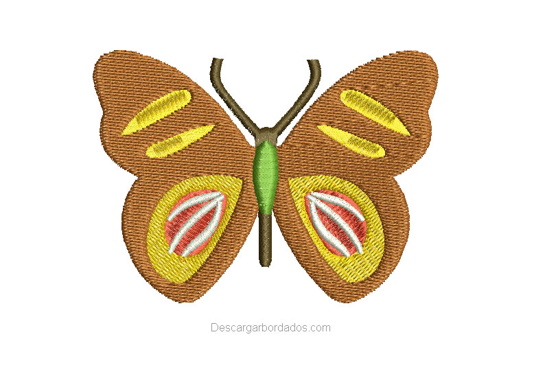 Diseño bordado de mariposa