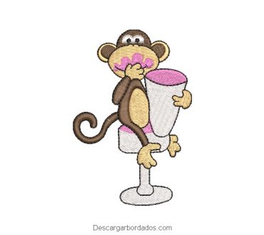 Diseño bordado de mono infantil
