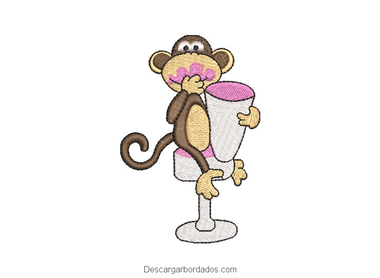 Diseño bordado de mono infantil