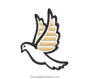 Diseño bordado de paloma con decoración