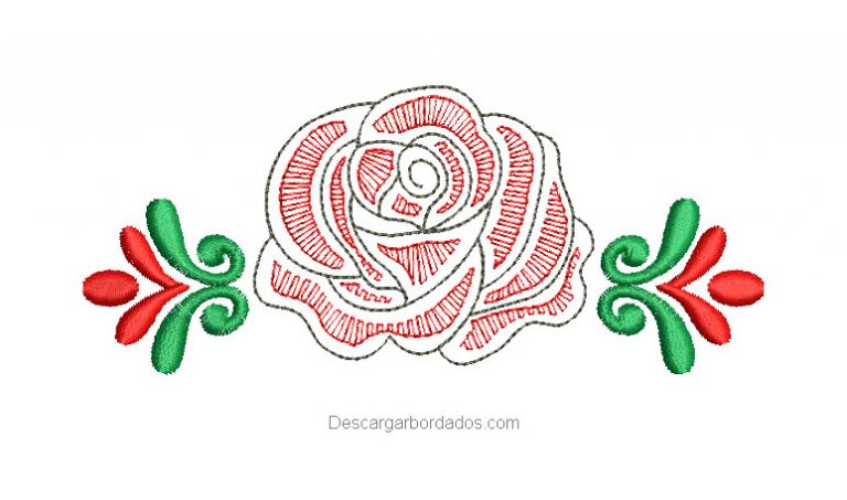 Diseño Bordado De Rosas Con Hojas Para Bordar - Descargar Diseños De ...