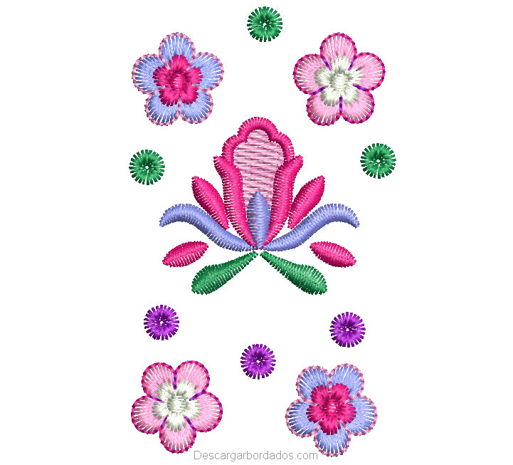 Diseño bordado de rosas para bordar