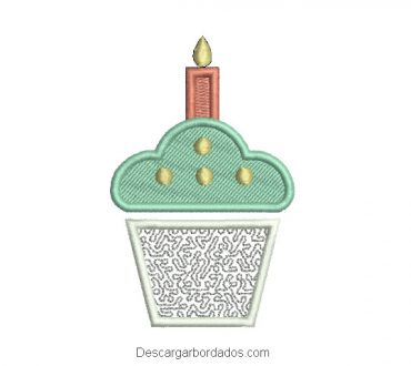 Diseño bordado de torta de cumpleaños