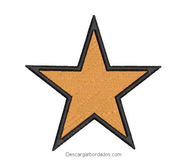 Diseño bordado estrella con borde negro