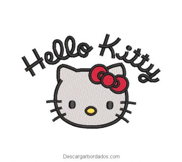 Diseño bordado hello Kitty con letra