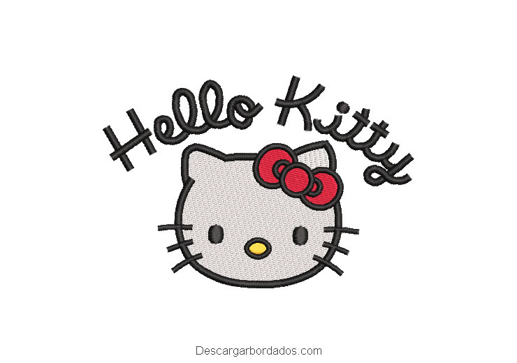 Diseño bordado hello Kitty con letra