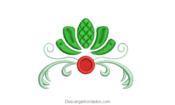Diseño bordado hojas con decoración