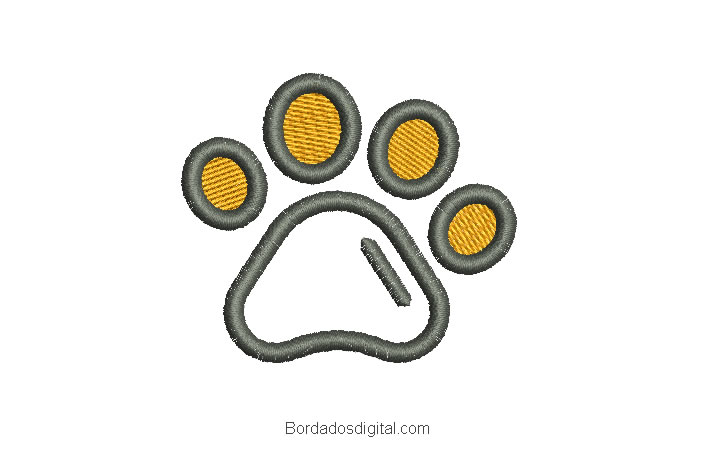 Diseño bordado huella de perro