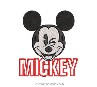 Diseño bordado letra mickey