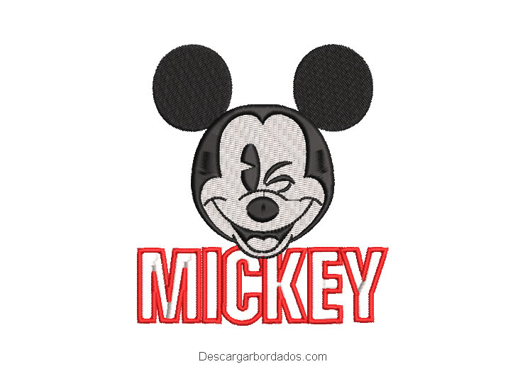 Diseño bordado letra mickey